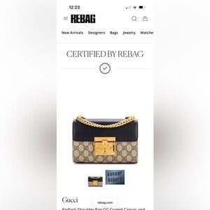 Gucci Black and Beige Crossbody Bag with Gold Accents